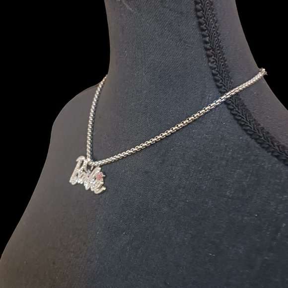 Barbie-Inspired Rhinestone Nameplate Choker Necklace Sparkling Statement Jewelry - Picture 4 of 10